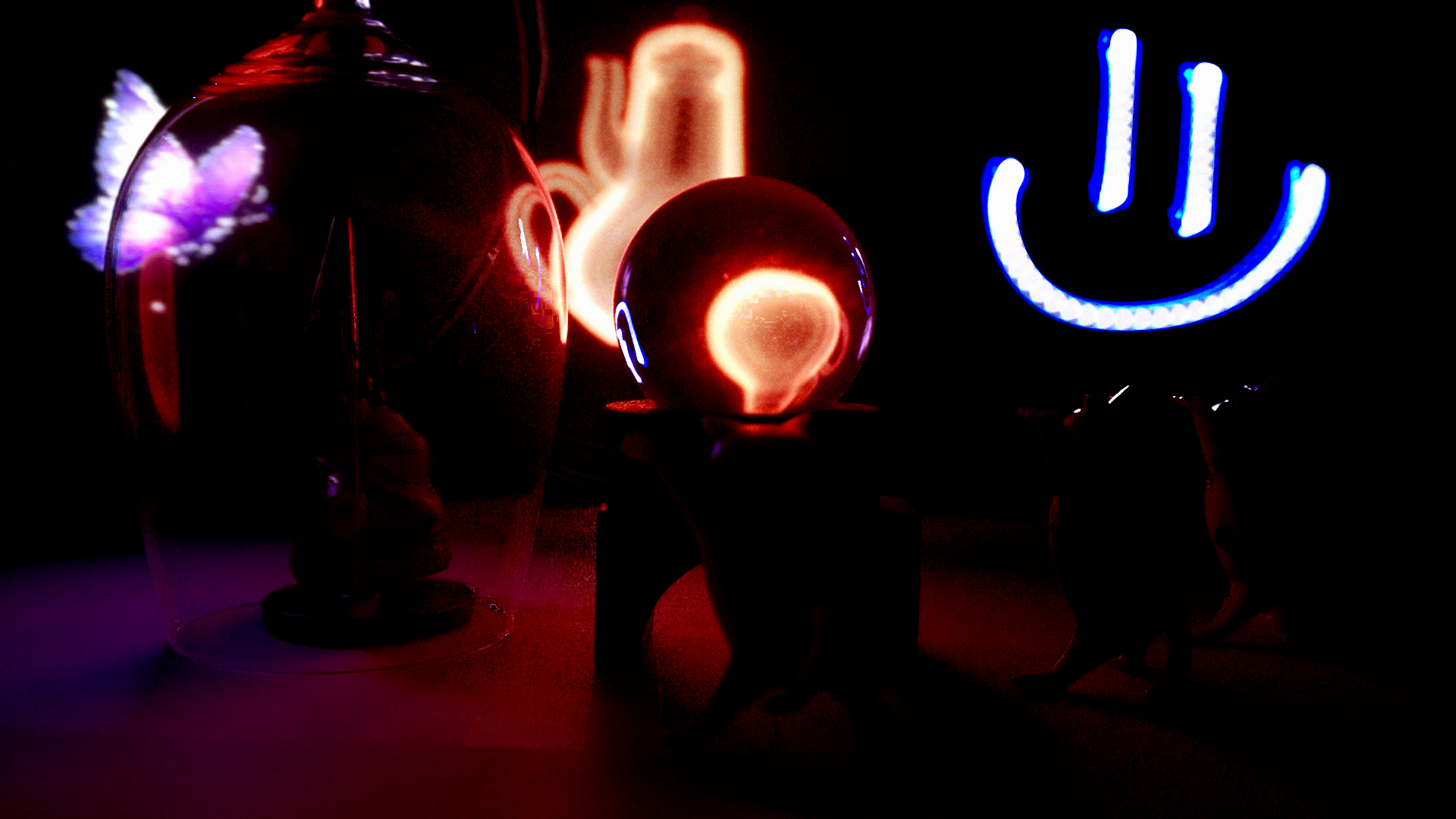 Teaser light painting — complex multi-object scene